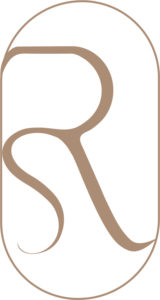 Logotipo R abstracto identidad visual